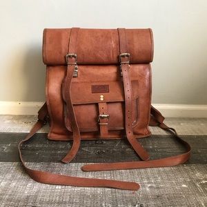 Sharo Rustic Distressed Leather Backpack Bag